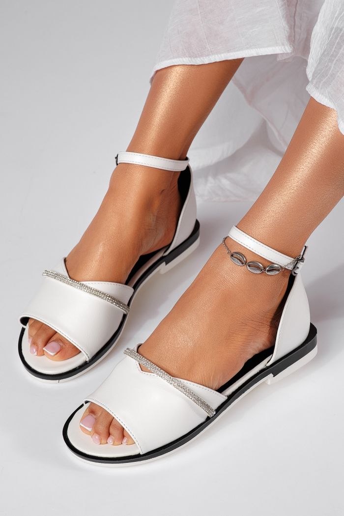 Női fehér platform szandál ekológikus bőrből Aimee #24706