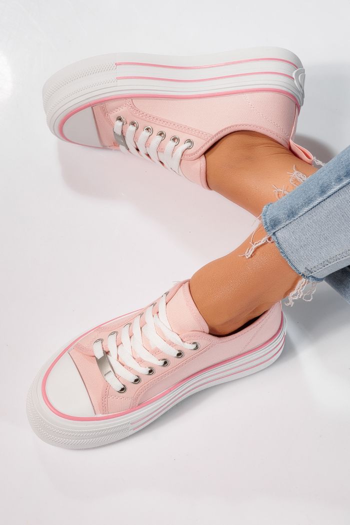 Rózsaszín női tornacipő textil Sophia #24725