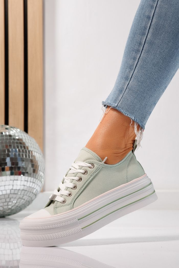 Zöld női tornacipő textil Sophia #24726