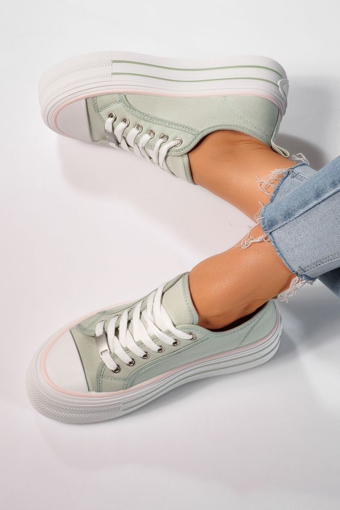 Zöld női tornacipő textil Sophia #24726