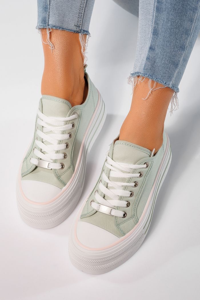 Zöld női tornacipő textil Sophia #24726