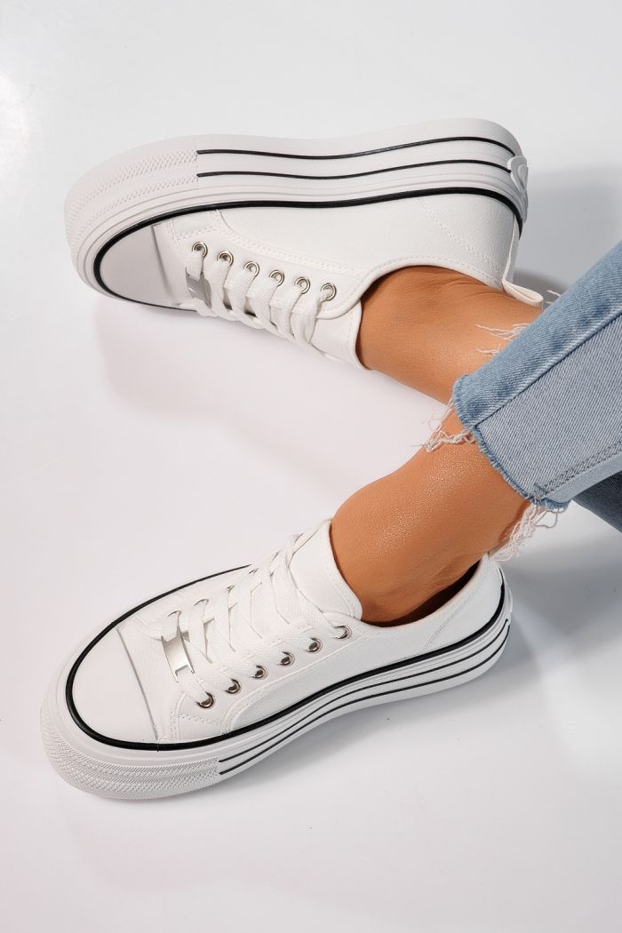 Fehér női tornacipő textil Sophia #24728