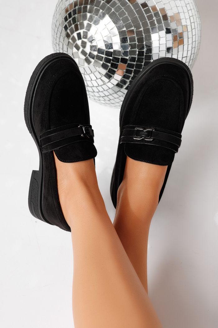 Női alkalmi cipők fekete öko velúrból készült Cassia #24903