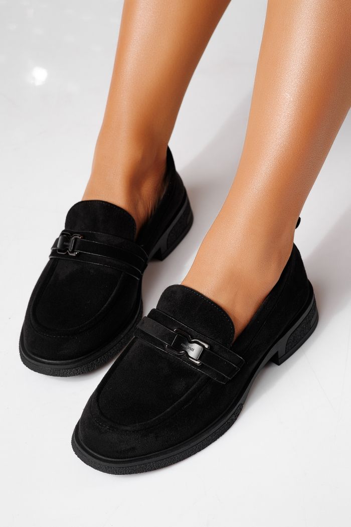 Női alkalmi cipők fekete öko velúrból készült Cassia #24903