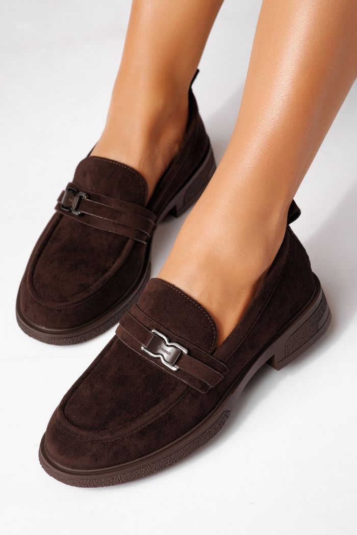 Női alkalmi cipők barna öko velúrból készült Cassia #24900