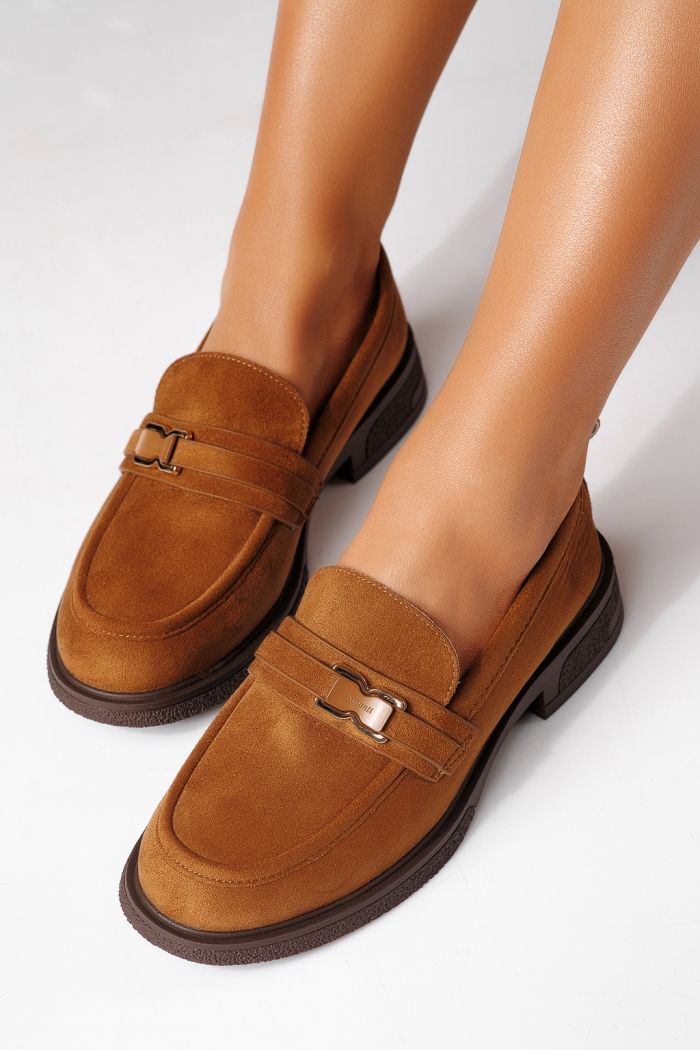 Női alkalmi cipők barna öko velúrból készült Cassia #24902