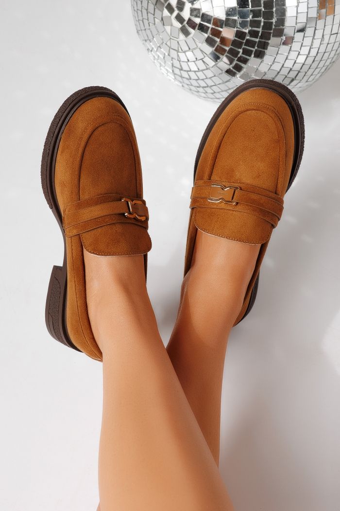 Női alkalmi cipők barna öko velúrból készült Cassia #24902