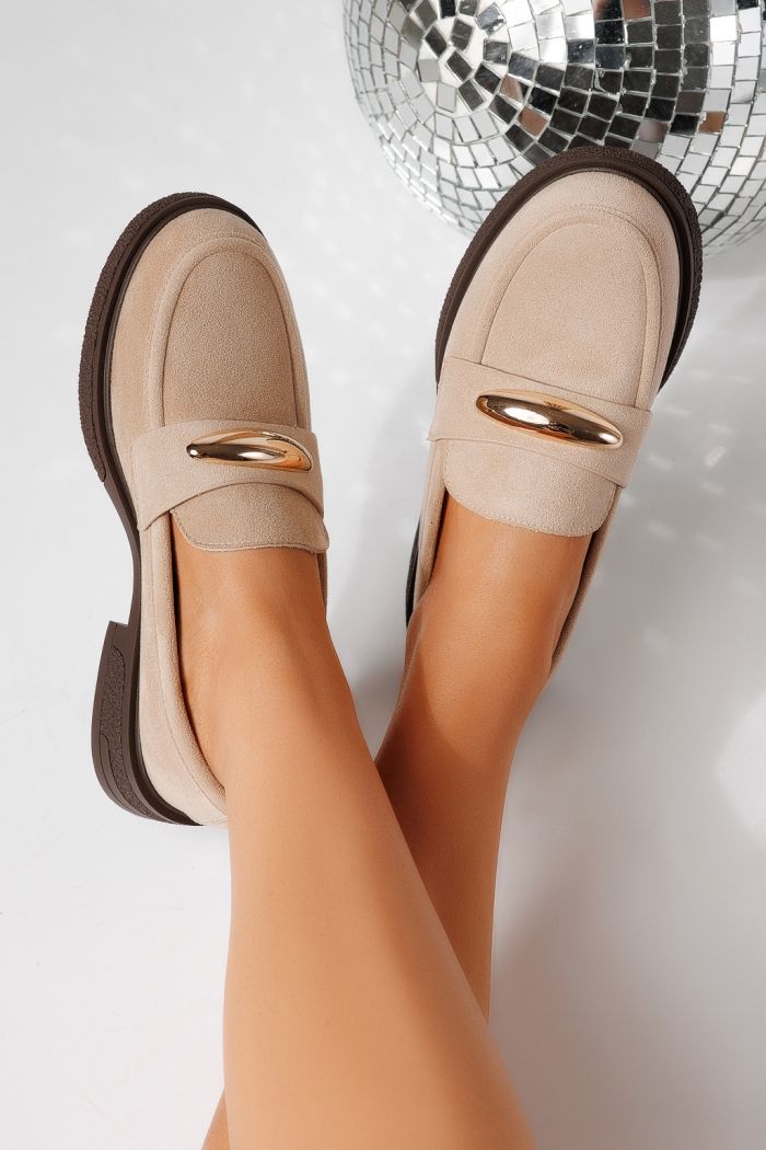 Női alkalmi cipők bézs öko velúrból készült Chiara #24904