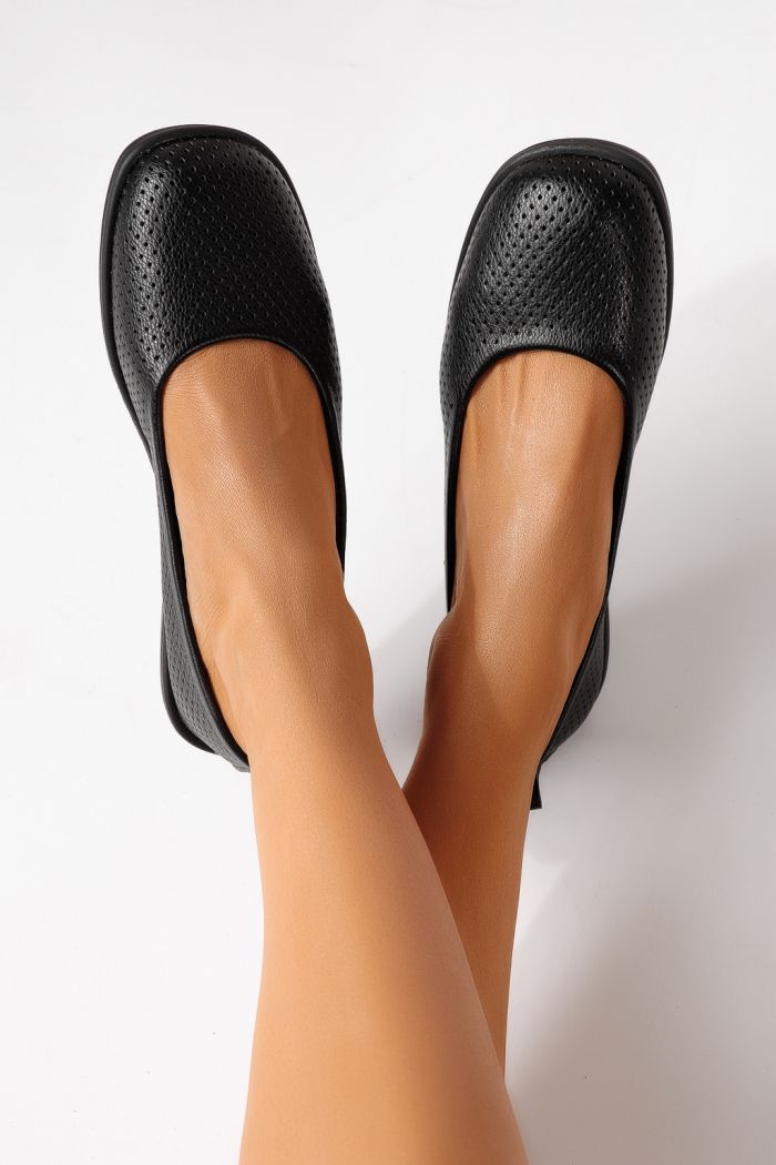 Női balettcipők fekete öko bőrből készült Amaya #24880