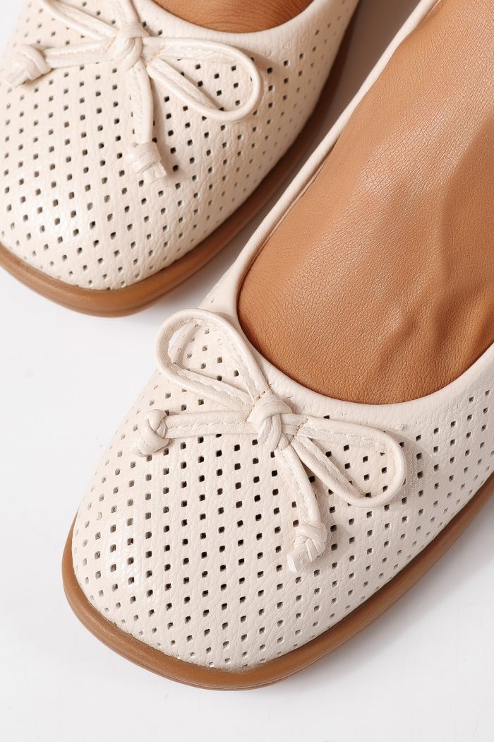 Női balettcipők bézs öko bőrből készült Brielle #24886