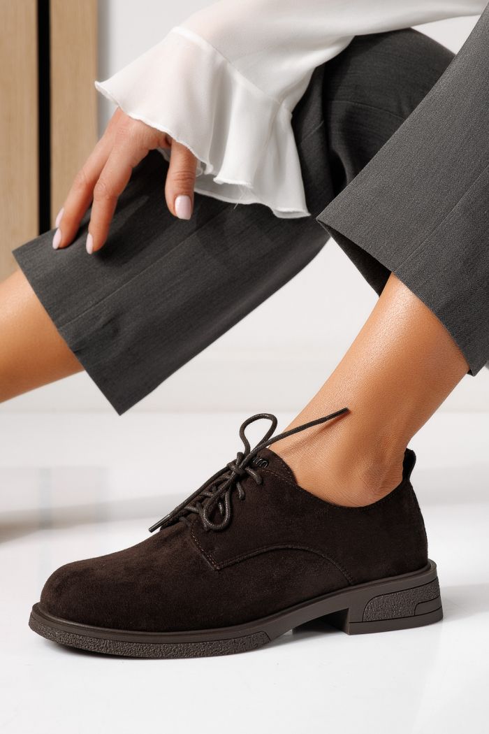 Női alkalmi cipők barna öko velúrból készült Bellamy #24893