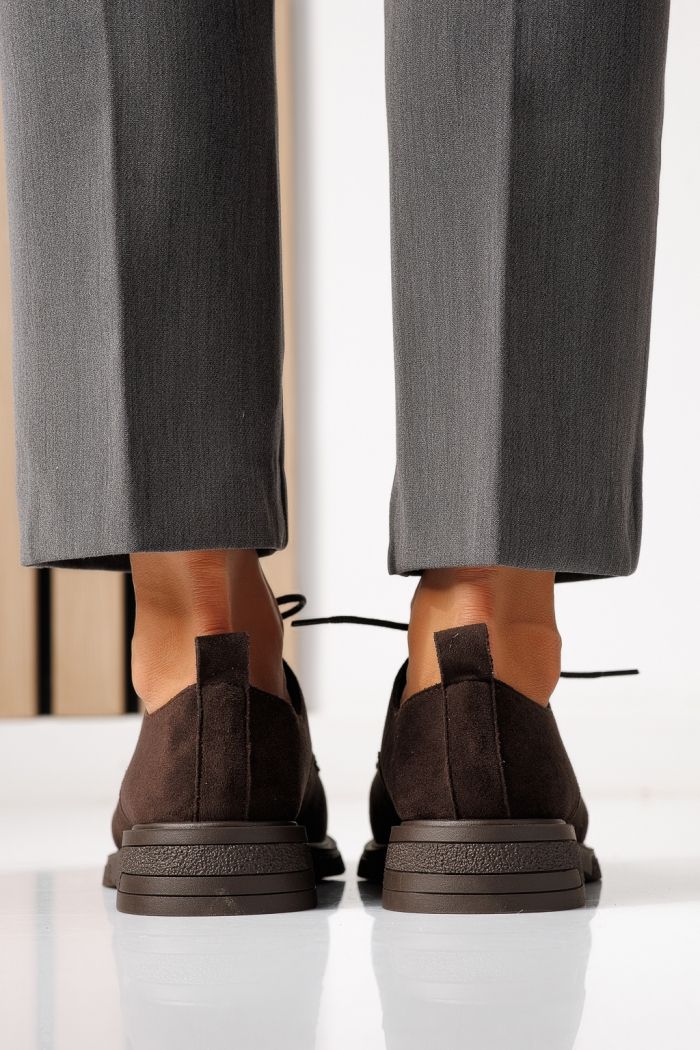 Női alkalmi cipők barna öko velúrból készült Bellamy #24893