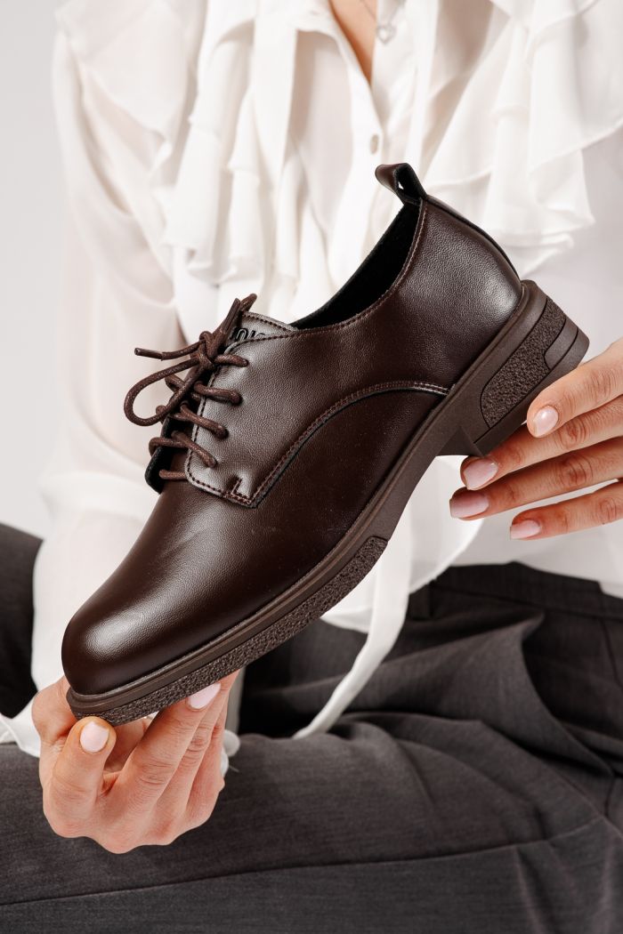 Női alkalmi cipők barna öko bőrből készült Bellamy #24889