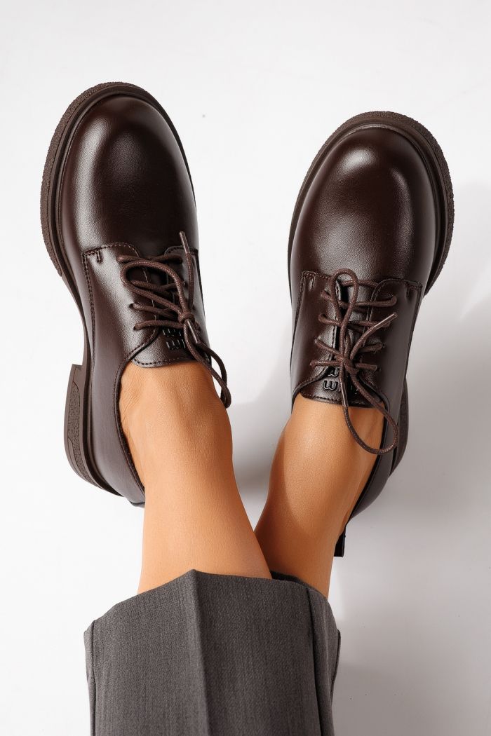 Női alkalmi cipők barna öko bőrből készült Bellamy #24889