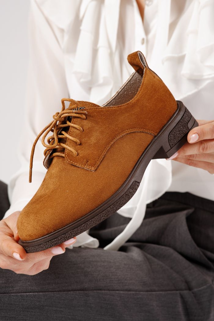 Női alkalmi cipők barna öko velúrból készült Bellamy #24891