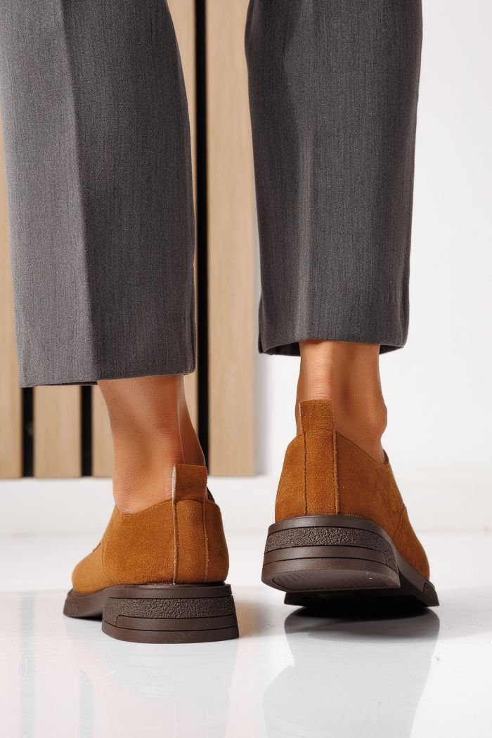 Női alkalmi cipők barna öko velúrból készült Bellamy #24891