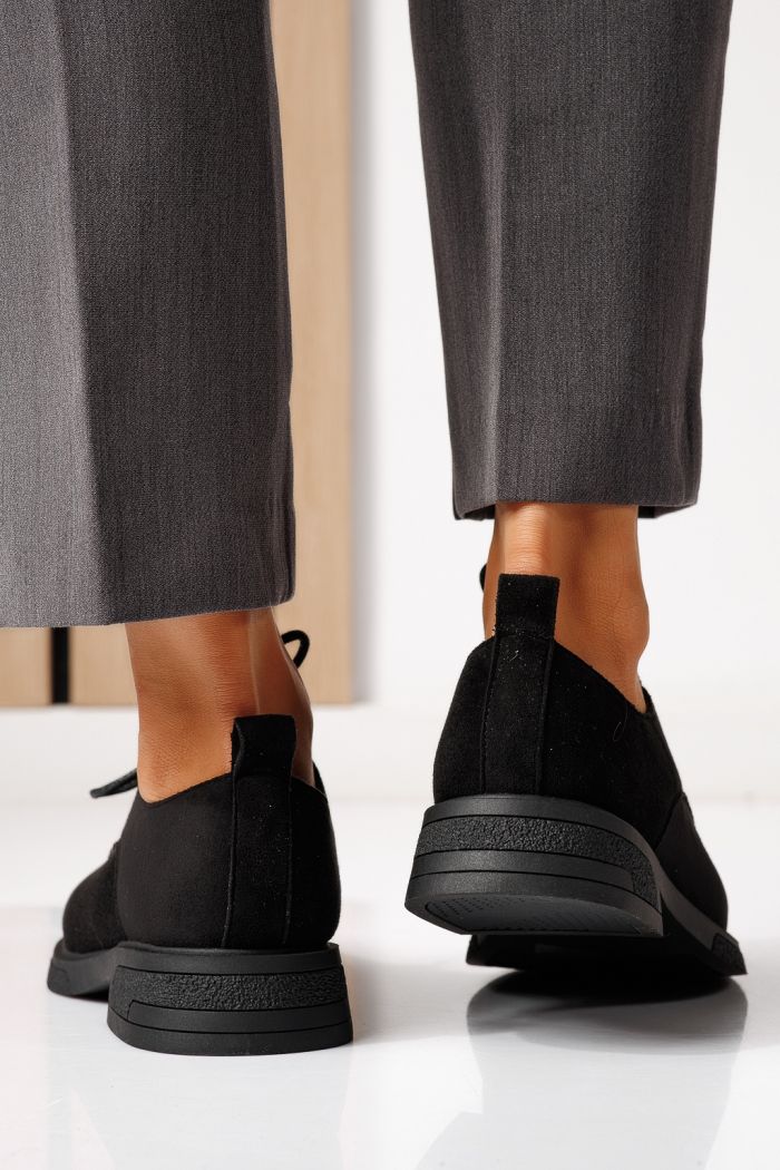 Női alkalmi cipők fekete öko velúrból készült Bellamy #24894