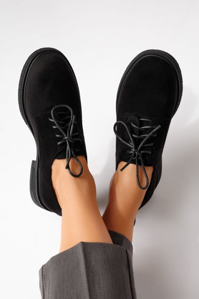 Női alkalmi cipők fekete öko velúrból készült Bellamy #24894