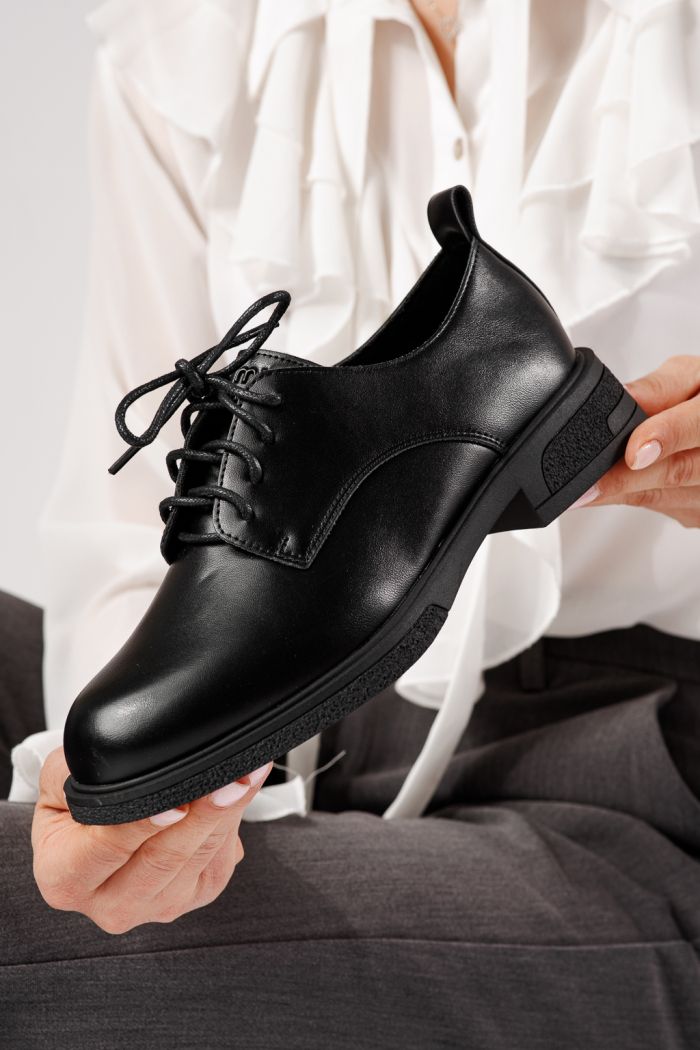 Női alkalmi cipők fekete öko bőrből készült Bellamy #24892