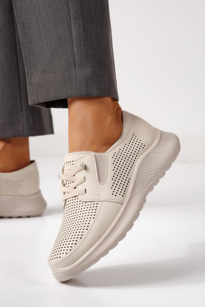 Női alkalmi cipők bézs  öko bőrből készült Gilda #24941