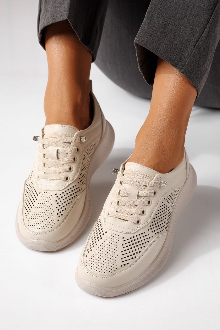 Női alkalmi cipők bézs  öko bőrből készült Catrina #24940