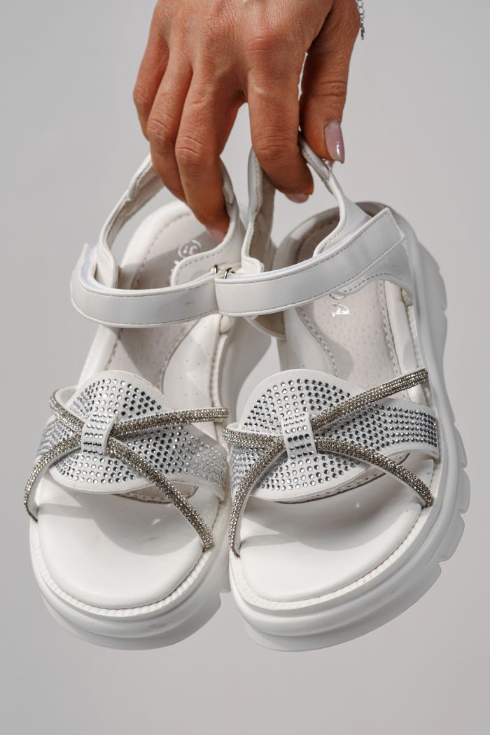 Gyerek szandálok fehére öko bőrből készült Althea  #24952