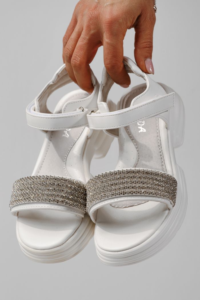 Gyerek szandálok fehéri öko bőrből készült Enara #24919