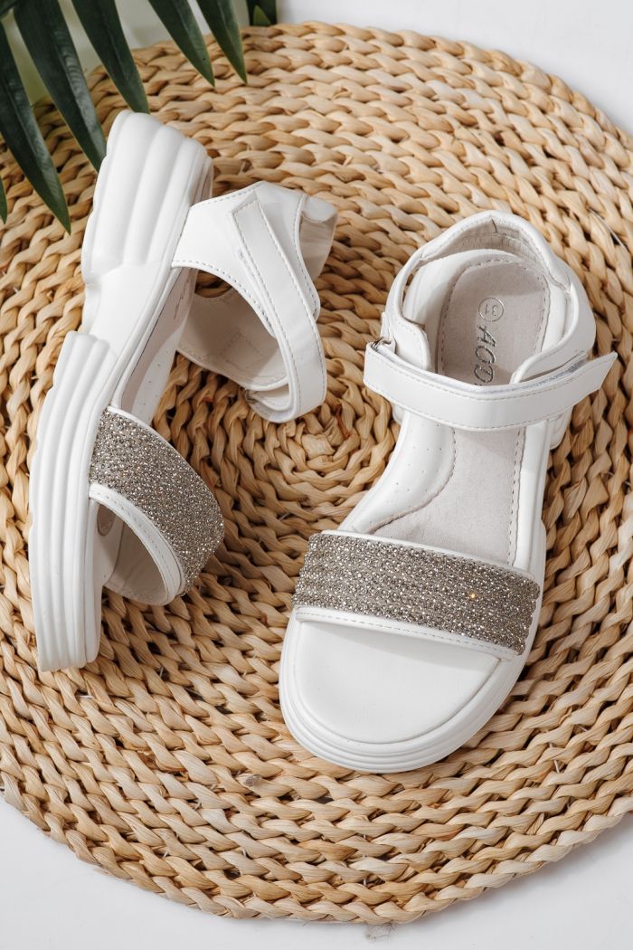 Gyerek szandálok fehéri öko bőrből készült Enara #24919