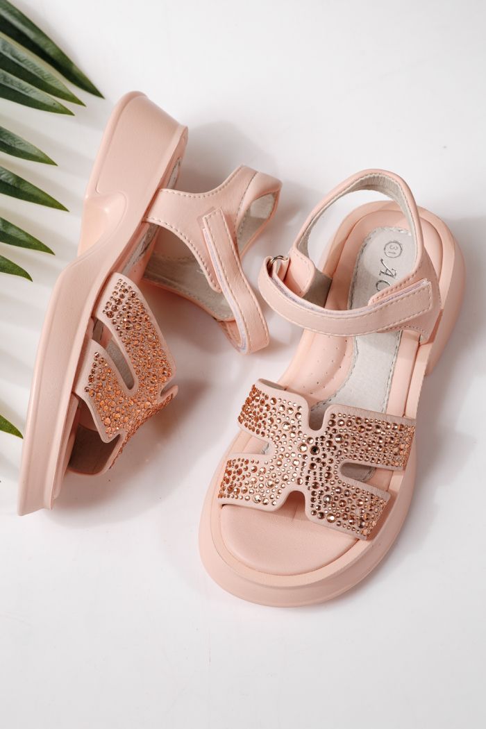 Gyerek szandálok rózsaszín öko bőrből készült Lovia #24957