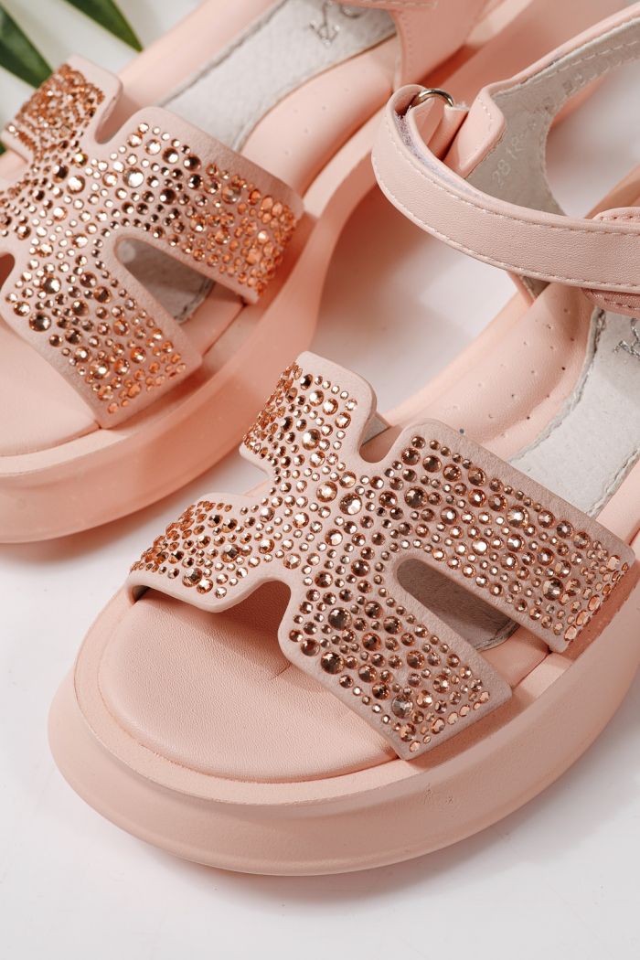 Gyerek szandálok rózsaszín öko bőrből készült Lovia #24957