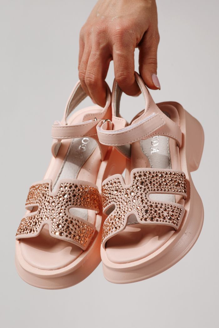 Gyerek szandálok rózsaszín öko bőrből készült Lovia #24957