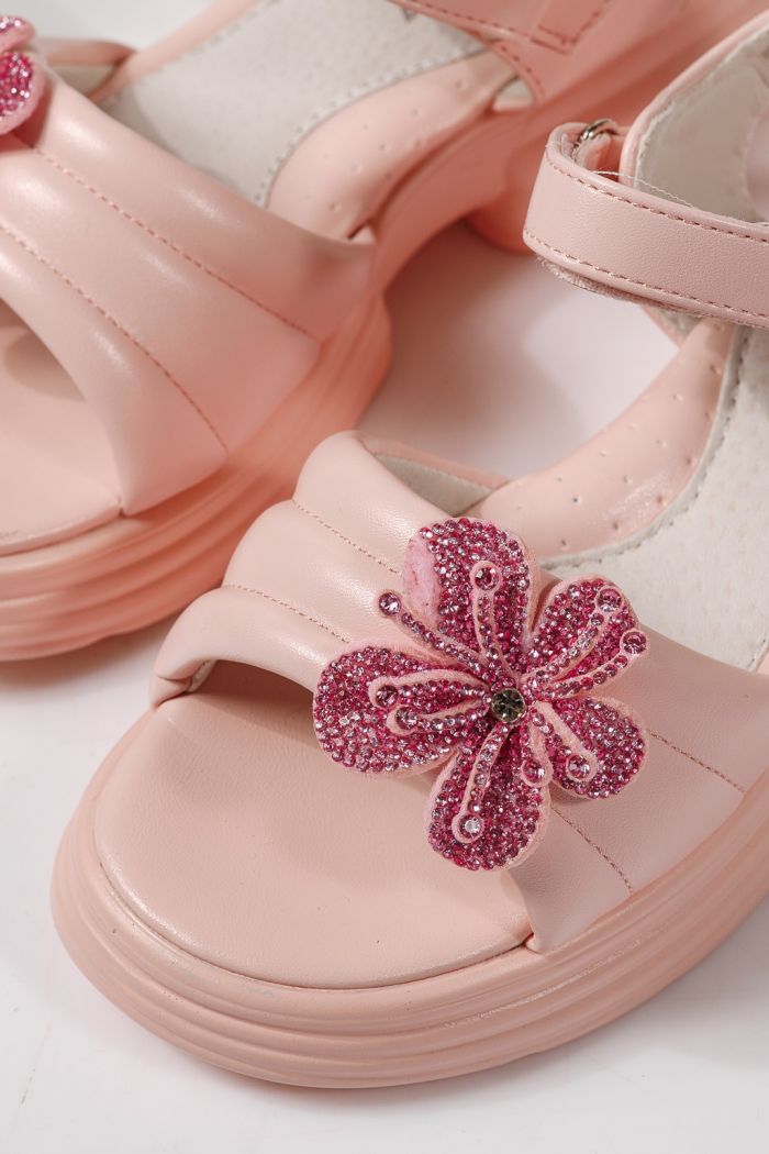 Gyerek szandálok rózsaszín öko bőrből készült Elara #24916