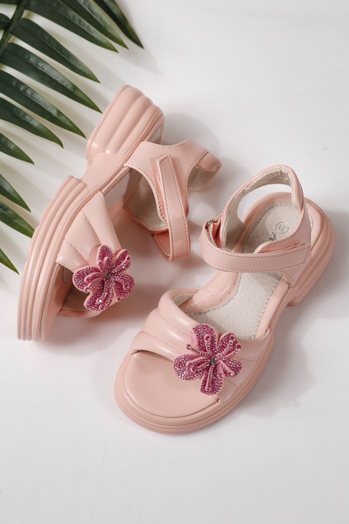 Gyerek szandálok rózsaszín öko bőrből készült Elara #24916