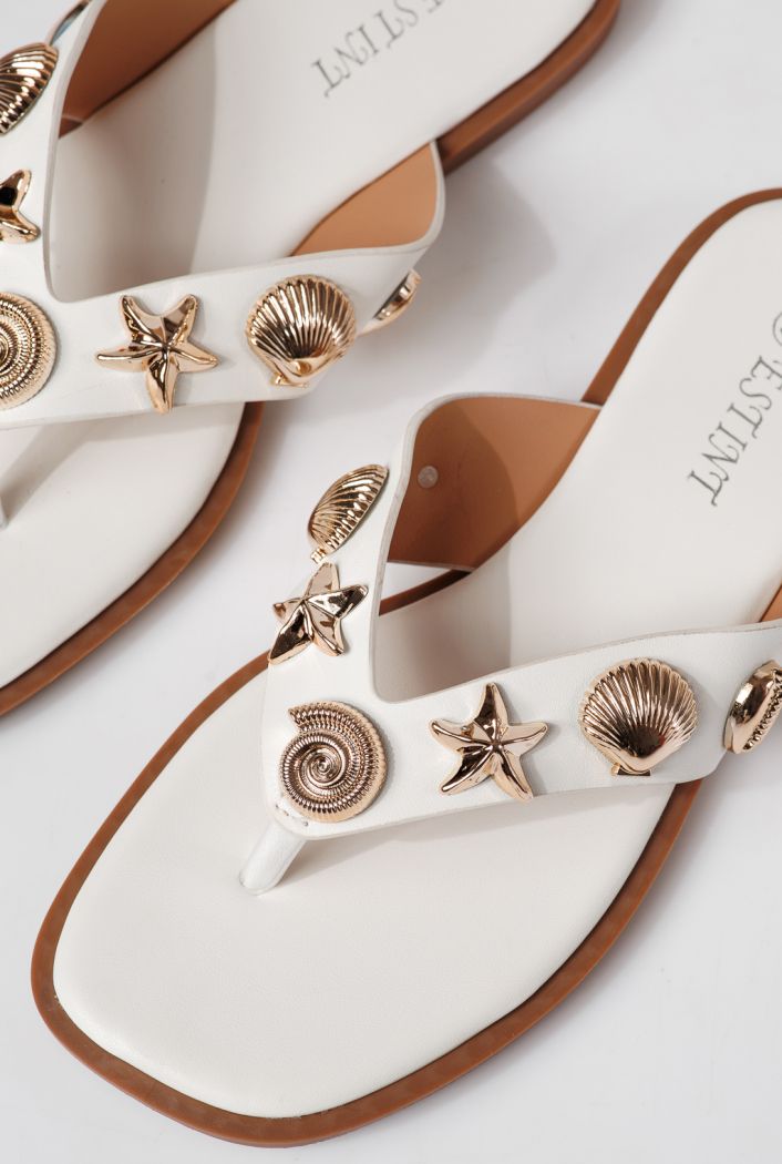 Női papucsok fehéri öko bőrből készült Zelia #24800