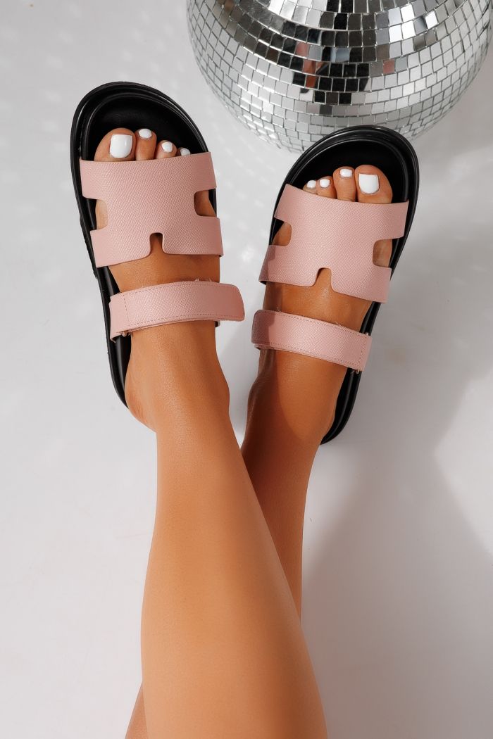 Női papucsok rózsaszín öko bőrből készült Yarina #24798