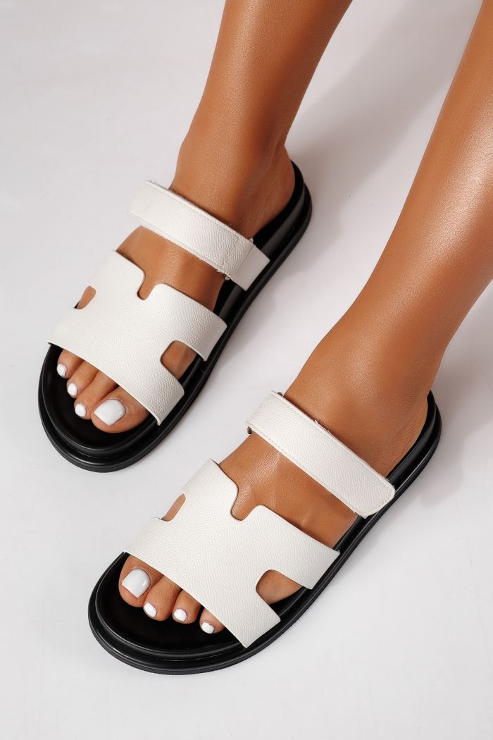 Női papucsok fehéri öko bőrből készült Yarina #24797