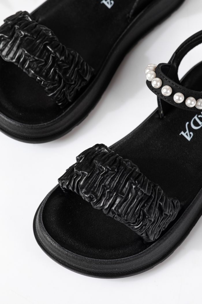 Gyerek szandálok fekete öko bőrből készült Harper #24962