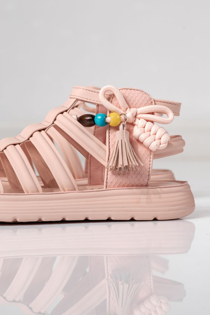 Gyerek szandálok rózsaszín öko bőrből készült Madison #24959