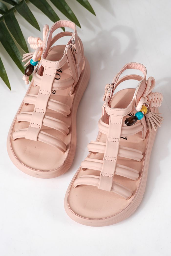Gyerek szandálok rózsaszín öko bőrből készült Madison #24959