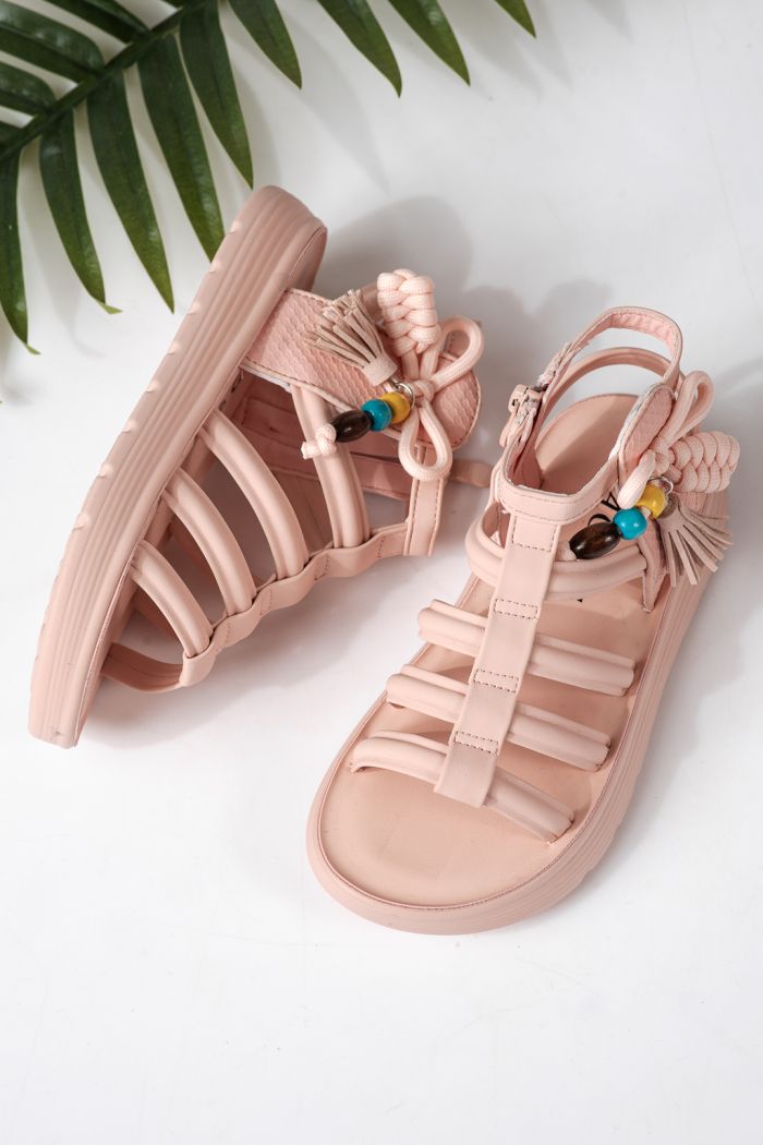 Gyerek szandálok rózsaszín öko bőrből készült Madison #24959