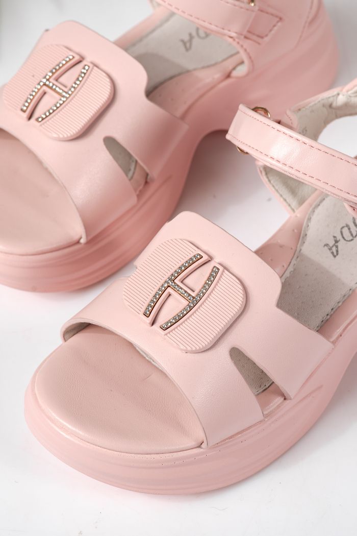 Gyerek szandálok rózsaszín öko bőrből készült Fianna #24921