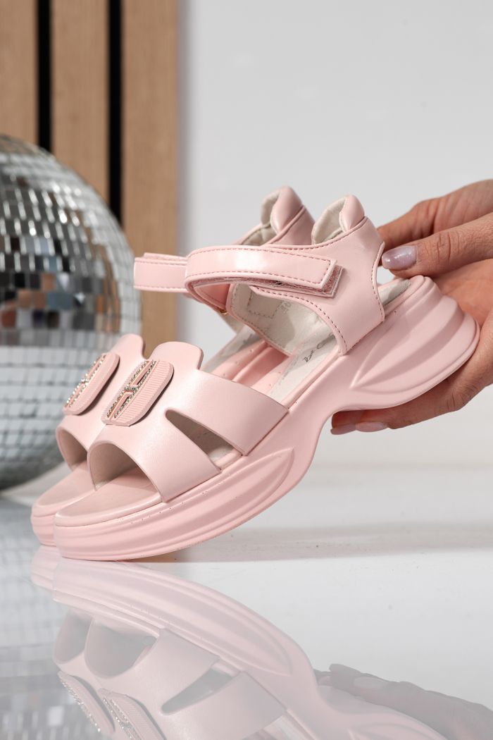 Gyerek szandálok rózsaszín öko bőrből készült Fianna #24921