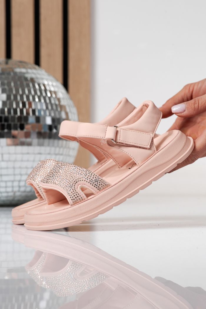 Gyerek szandálok rózsaszín öko bőrből készült Ivara #24925