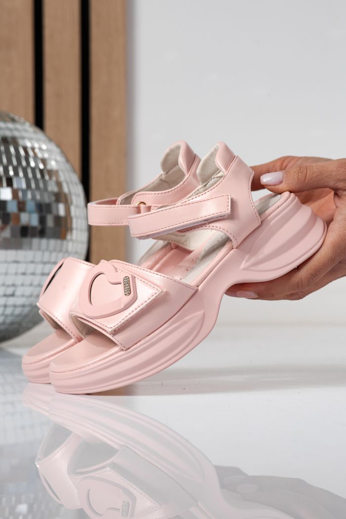 Gyerek szandálok rózsaszín öko bőrből készült Dysis #24909