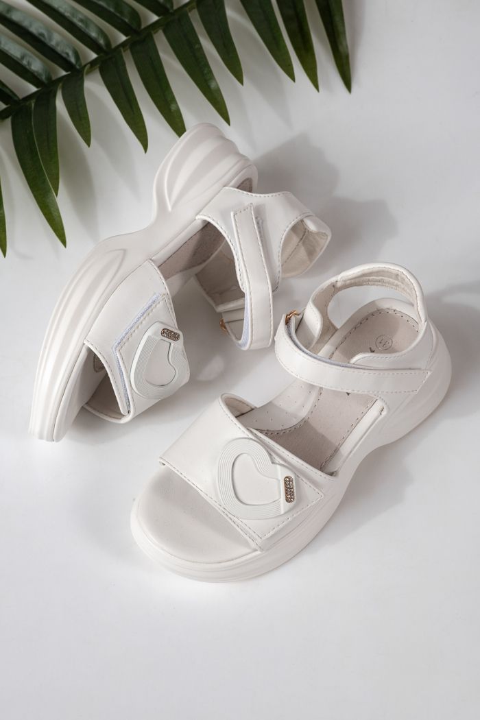 Gyerek szandálok fehéri öko bőrből készült Dysis #24912