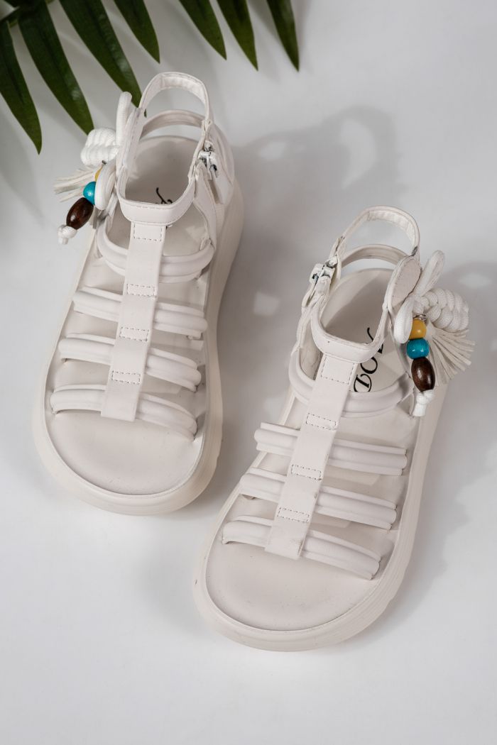 Gyerek szandálok fehéri öko bőrből készült Madison #24924
