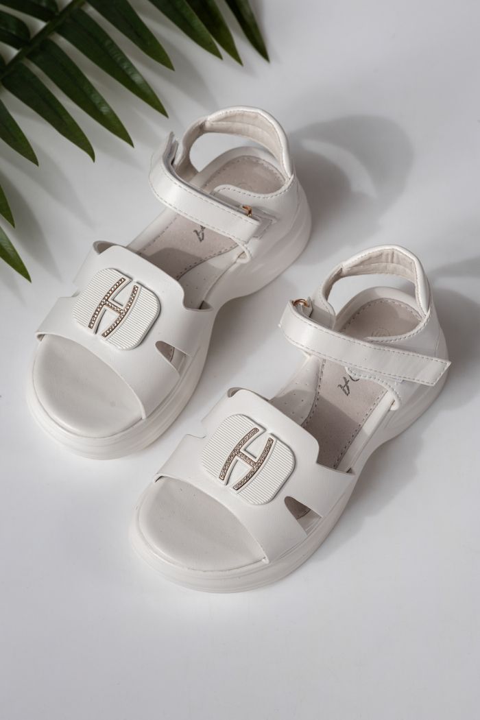 Gyerek szandálok fehéri öko bőrből készült Fianna #24922