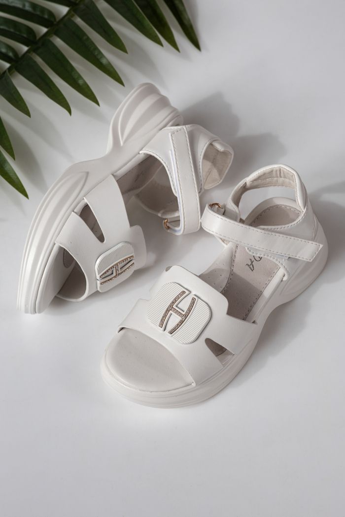 Gyerek szandálok fehéri öko bőrből készült Fianna #24922