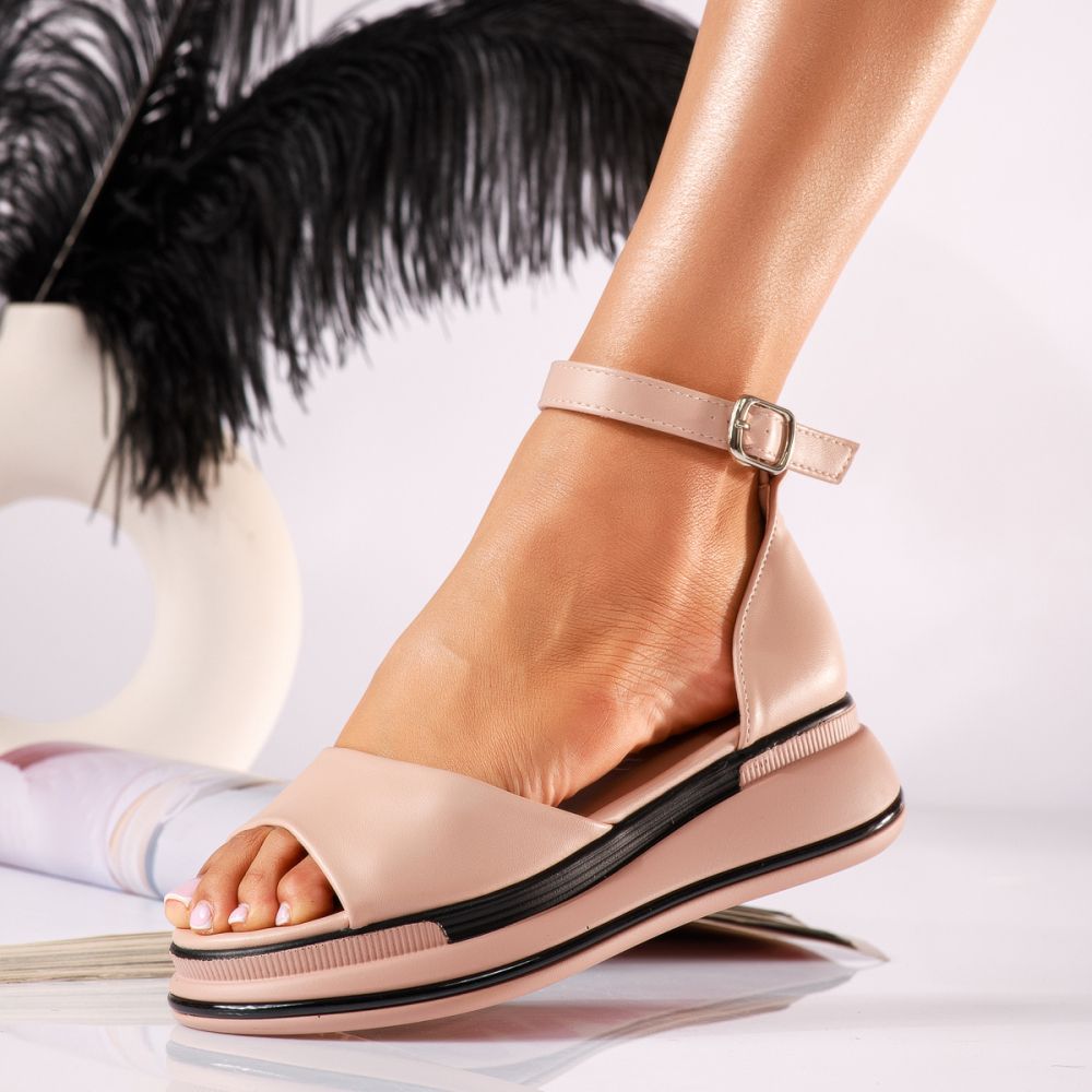 Jamie Női Szandál Platformmal Rózsaszín Ökológiai Bőrből #25069