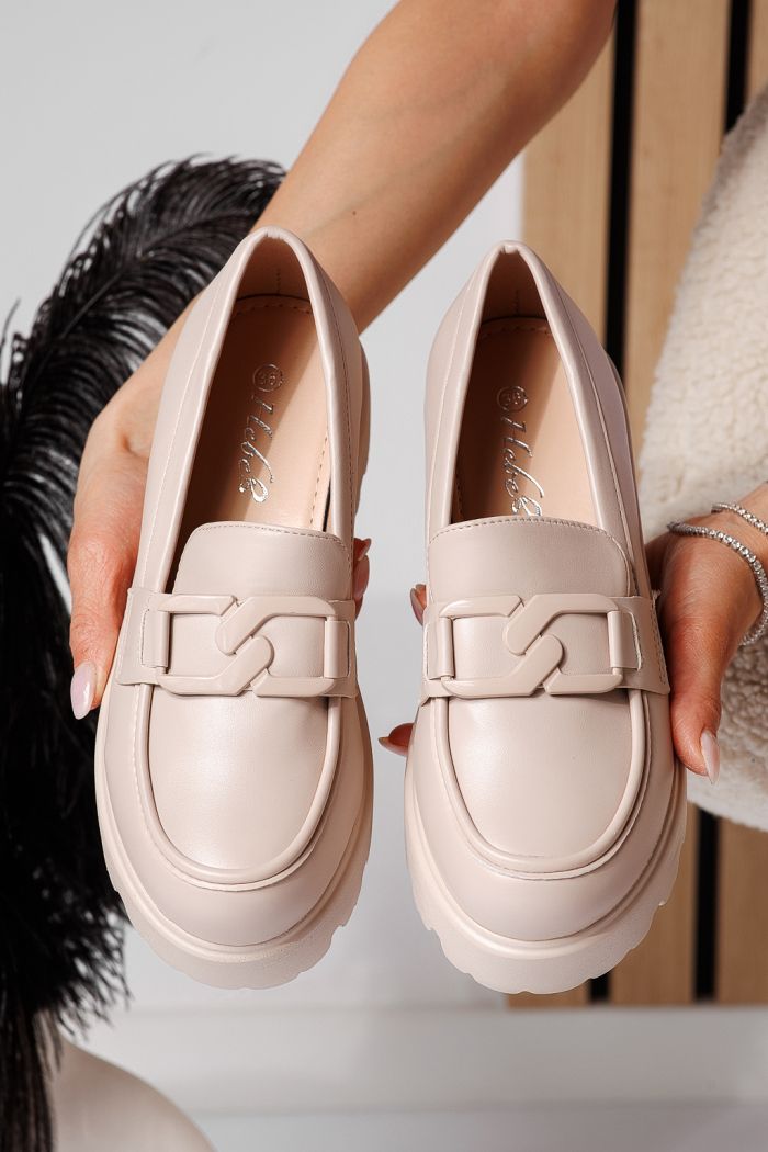 Elara Női Alkalmi Cipő Bézs Ökológiai Bőrből #25126